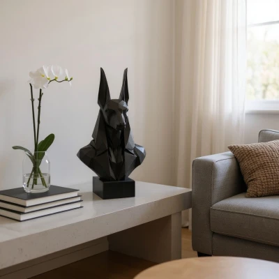 Tượng Bán Thân Anubis Low Poly