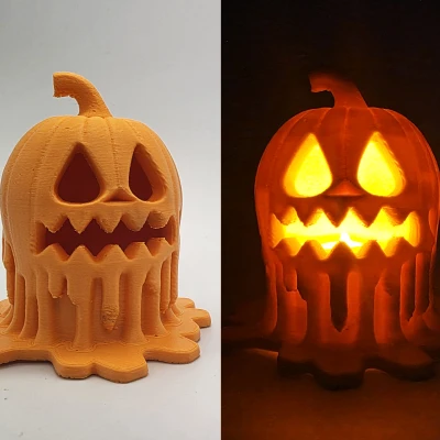 Ốp che đèn LED tea light Bí Ngô Jack-o-Lantern Chảy Melty