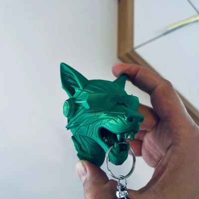 Cyber Wolf keychain holder – Móc treo chìa khóa treo tường phong cách cyber
