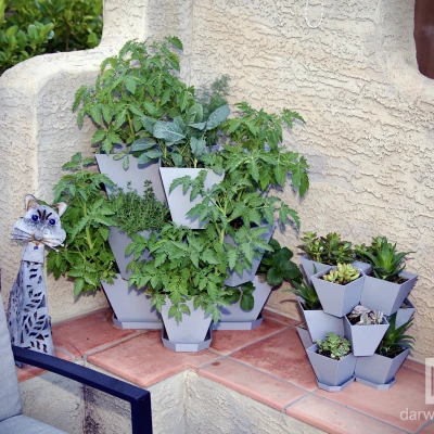 Chậu Trồng Cây Dạng Đứng Xếp Tầng (Vertical Stackable Planter)