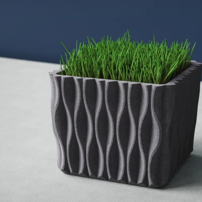 Chậu Trồng Cây Nghệ Thuật Sóng Vuông (Square Wave Art Planter)