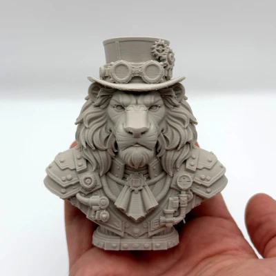 Tượng Bán Thân Sư Tử Steampunk (Lion Steampunk Bust)