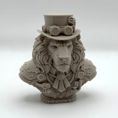 Tượng Bán Thân Sư Tử Steampunk (Lion Steampunk Bust)
