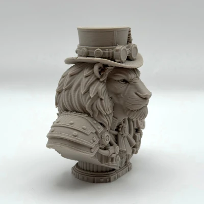 Tượng Bán Thân Sư Tử Steampunk (Lion Steampunk Bust)