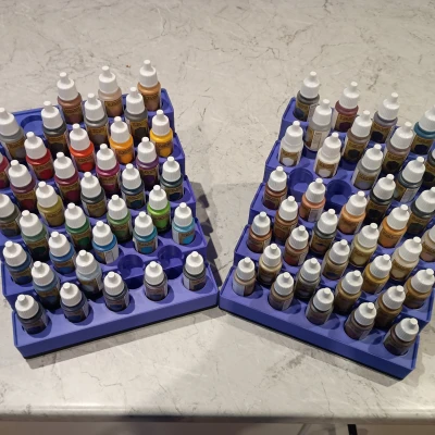 Khay Gridfinity xếp bậc (Terraced) cho chai dropper 25 mm