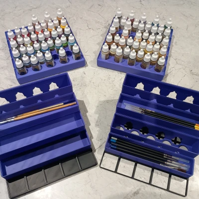 Khay Gridfinity xếp bậc (Terraced) cho chai dropper 25 mm