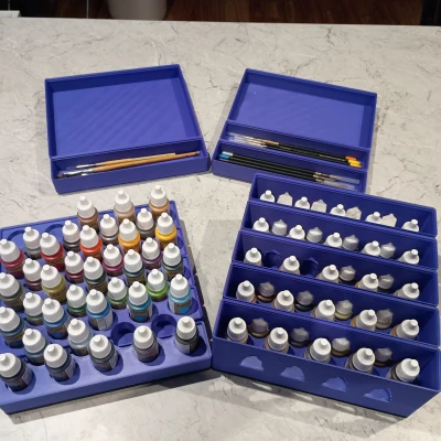 Khay Gridfinity xếp bậc (Terraced) cho chai dropper 25 mm