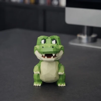 Mô Hình Cá Sấu Hình Học (Low Poly)