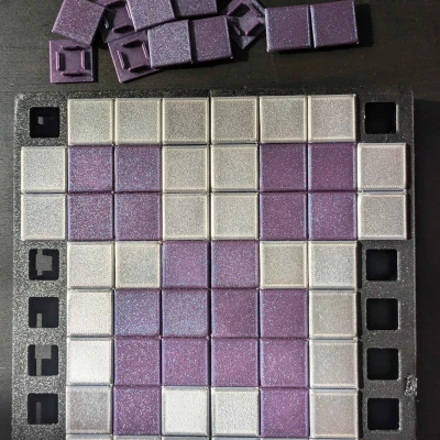 Hộp bàn cờ gập, bảng Pixel Art 8x8 kèm các ô Tile