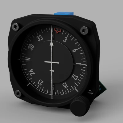 Gyro Compass (Heading Indicator) cho Flight Simulation – in 3D