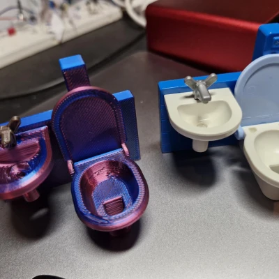 Playmobil Full toilet + sink (Bộ toilet + bồn rửa)