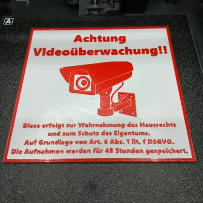Bảng thông báo giám sát video (Đức) – Schild Videoüberwachung Deutsch