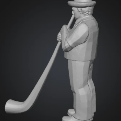 Alpenhorn_Carving – Chạm khắc người thổi Alphorn Appenzeller