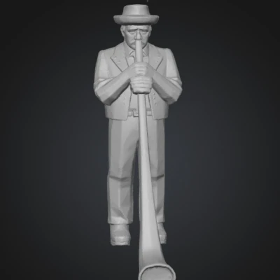 Alpenhorn_Carving – Chạm khắc người thổi Alphorn Appenzeller