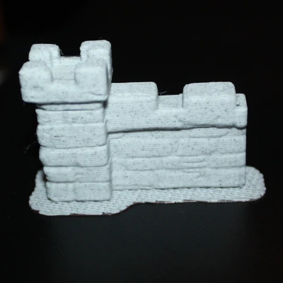 Diorama DND Battlement Segment Rndless Wall FDM No Support