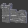 Diorama DND Battlement Segment Rndless Wall FDM No Support - Thumbnail 2
