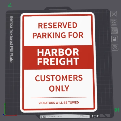 Bảng chỉ dẫn bãi đậu xe Harbor Freight