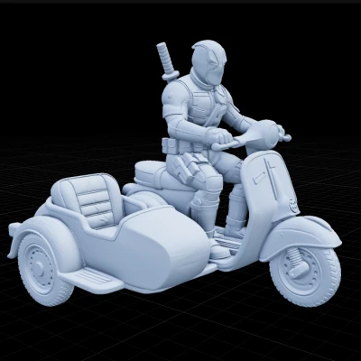 Deadpool trên xe Scooter