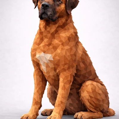 Chó Tosa Inu Low Poly