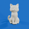 Sitting Cat – Mẫu mèo ngồi cartoon 3D dễ thương - Thumbnail 1