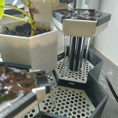 Plateau modular cho Desktop Fountain: nhiều dòng chảy/hiệu ứng mưa