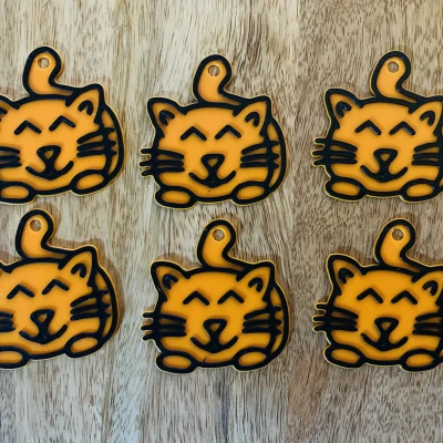 Móc Khóa Mèo Nét Phác