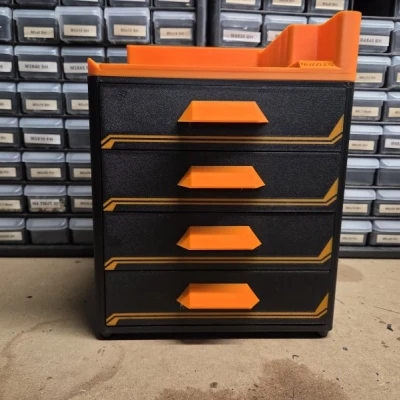 Tủ lưu trữ Gridfinity 4 ngăn kéo Gen 2 - Theme Printables