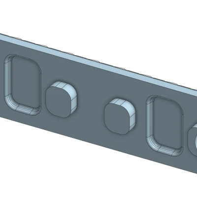 Ốp rail MLOK bản rộng 2 Slot – Diamond Grip Texture