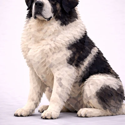 Chó Pyrenean Mastiff Low Poly