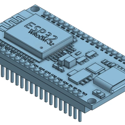 Mô hình 3D module phát triển ESP32 (ESP32 dev-module 3d model)