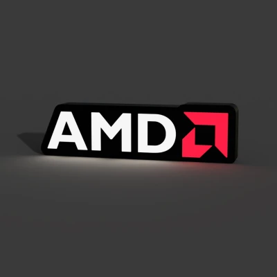 Hộp Đèn LED Lightbox Logo AMD (AMD Logo Lightbox LED Lamp)