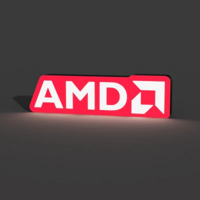 Hộp Đèn LED Lightbox Logo AMD (AMD Logo Lightbox LED Lamp)