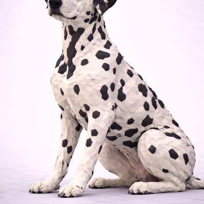 Chó Đốm Dalmatian Low Poly