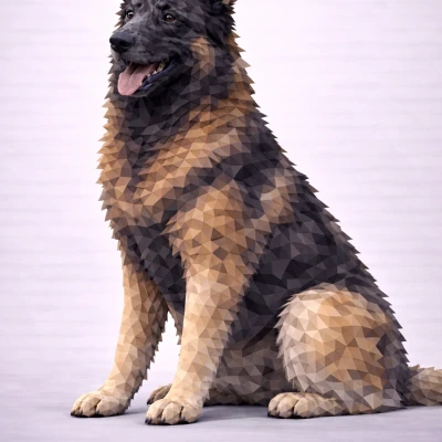 Belgian Shepherd Low Poly