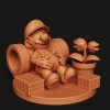 Diorama Mario Ngủ 3D – Ống Xanh & Gạch Super Mario (Nintendo STL) - Thumbnail 3