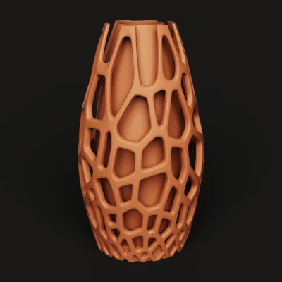 Bộ Chậu Cây Voronoi Hình Học | Chậu Hoa In 3D Hiện Đại | Lưới Organic