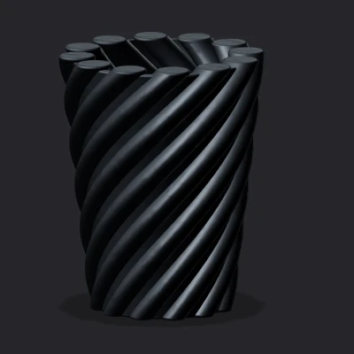 Bình hoa Trophy đen & đa sắc (Trophy Vase Black & Multicolor)