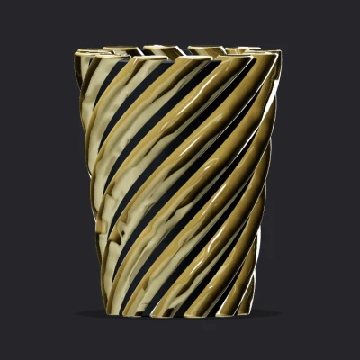 Bình hoa Trophy đen & đa sắc (Trophy Vase Black & Multicolor)