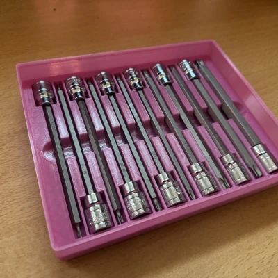 Bộ Tuýp Torx Dài 3/8" Gridfinity T10-T60 Có Nắp