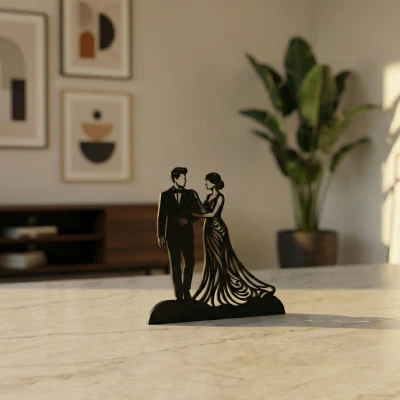 Silhouette Cặp Đôi Thanh Lịch – Decor Nghệ Thuật Hiện Đại