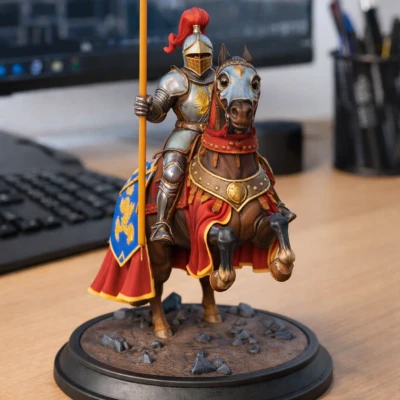 Tượng & Figure Kỵ Binh Trung Cổ Giáp Nặng