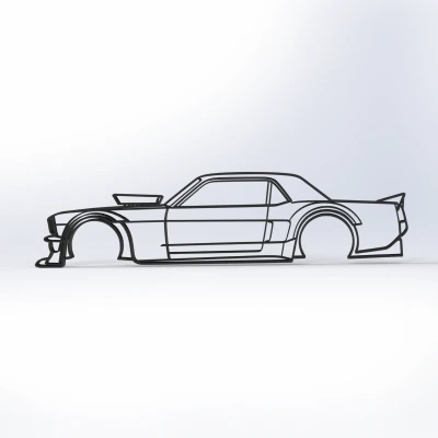 Hoonicorn V1 Outline Wall Art Ford Mustang – Tranh treo tường đường viền