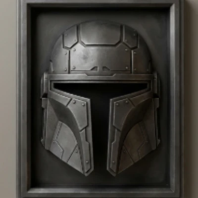 Mũ Săn Tiền Thưởng Thiên Hà – Tranh Treo Tường Sci‑Fi Có Khung (Bas‑Relief)