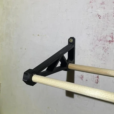 Giá treo băng keo gắn tường dùng thanh dowel gỗ 9 mm