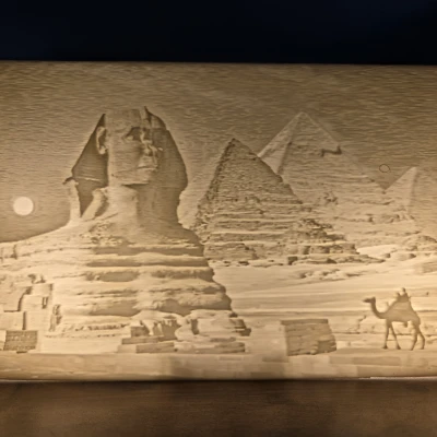 Kim Tự Tháp Giza Ai Cập (Pyramids Giza Egypt) – Lithophane phù điêu