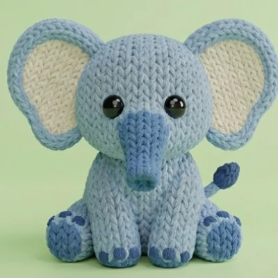 Chú Voi Đan Len Dễ Thương (Cute Knitted Elephant)