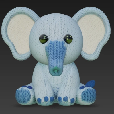 Chú Voi Đan Len Dễ Thương (Cute Knitted Elephant)