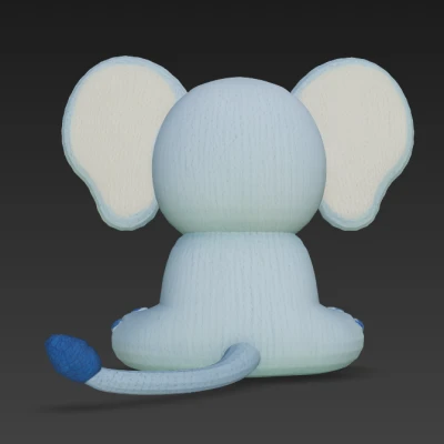 Chú Voi Đan Len Dễ Thương (Cute Knitted Elephant)