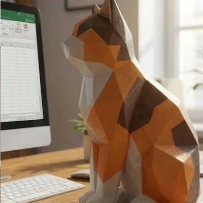 Tượng Mèo Hình Học (Low Poly)