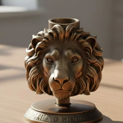 Giá Cắm Bút (Tượng Bán Thân Đầu Sư Tử)